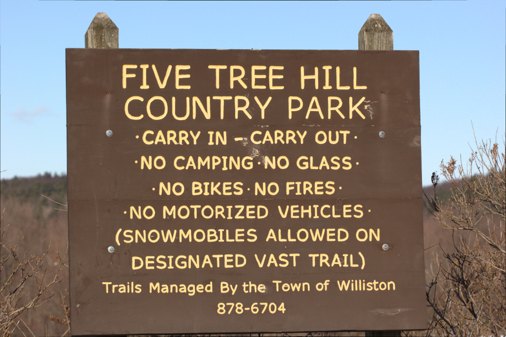 Five Tree Hill Sign